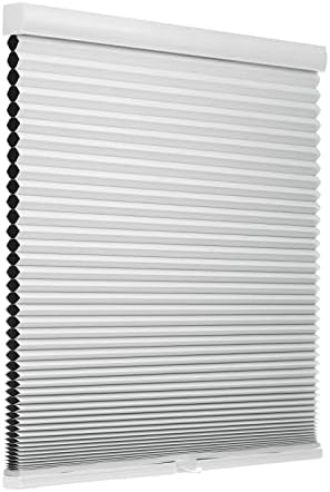 Changshade Door Window Blinds Cellular Shades Cordless Blackout, Honeycomb Black Out Room Darkening Light Blocking, 1.5'' Single Cell Pleated for Home, Shade Size 35" W x 72" H White, JZCEL35WT72C
